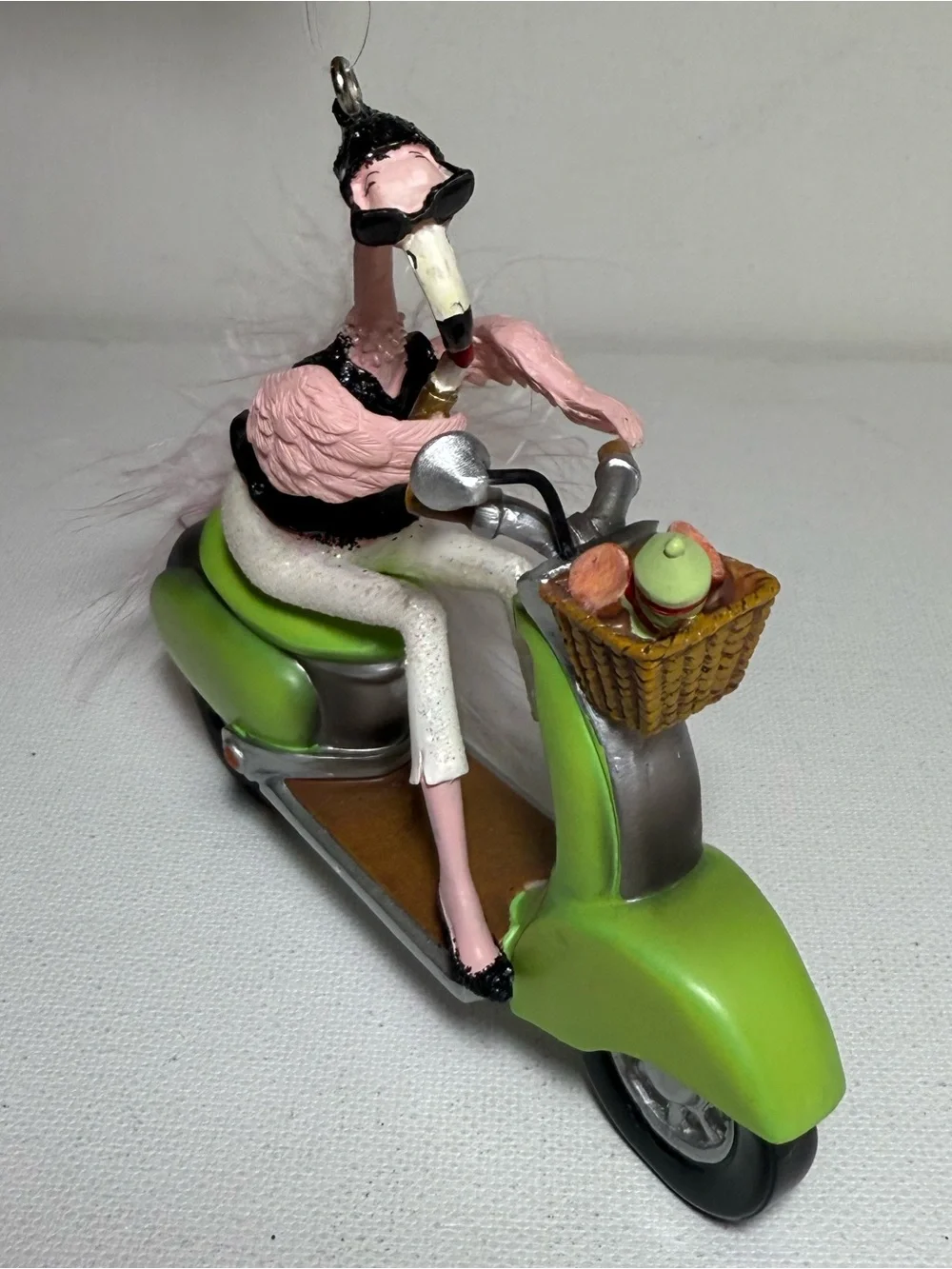 Flirty Feathers Ornament Ciao Birdie Pink Flamingo Margaret Le Van Diva Scooter